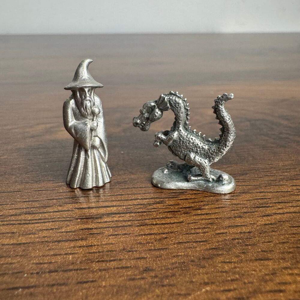 Pewter Wizard Dragon Miniature Lot Vintage Games‎ Workshop Fantasy Minis